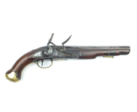 A Flintlock Light Dragoon Service Pistol of Waterloo Interest, 9inch barrel engraved 7LD, border engraved bevelled lock engra