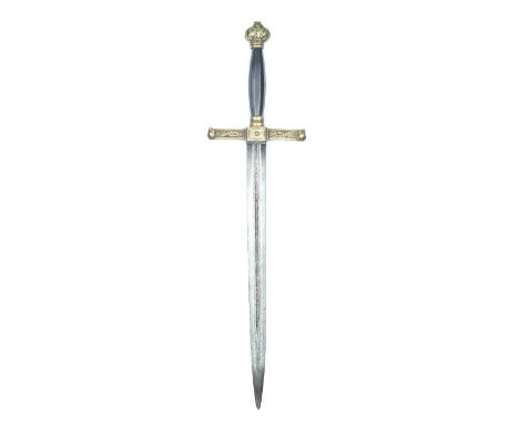 An 18th Century Spanish Stiletto Form Dagger, 29cm flattened diamond section blade incised within the fullers RL. FA. TOLo 17