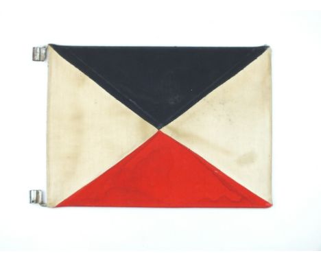 A Third Reich Army or Airforce Commander's Car Pennant, 40cm x 29c, composed from red, black and white machine sewn triangles