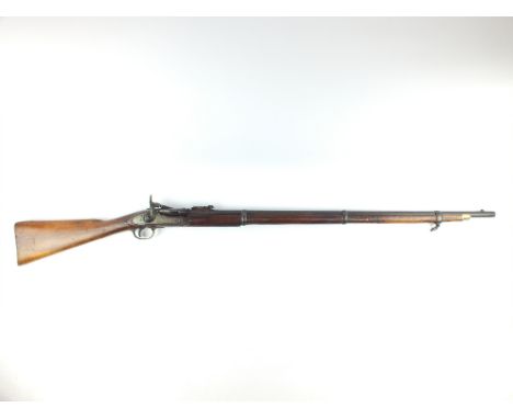 An Indian Arsenal Three-Band Snider Six Groove Rifle, 36.5inch sighted barrel fitted with ramp and ladder rear sights, border