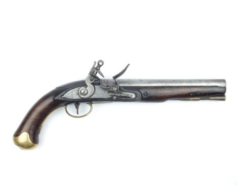 An East India Company Flintlock Light Dragoon Pistol, 9.25inch barrel engraved HENSHAW 1799 and with the EIC mark, the lock s