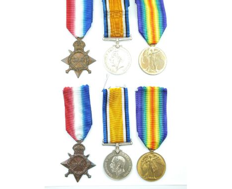 Two First War Royal Naval 1914-15 Trios, the first to T.Z. - 2542. F. BURN. A.B. R.N.V.R., the second to SS. 112998. D.W. ODE