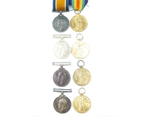 Four First War Royal Naval Pairs of Medals, the first to K. 19938 W.E. COOK. STO.1. R.N., the second to J. 49494 F.A. FELCE. 