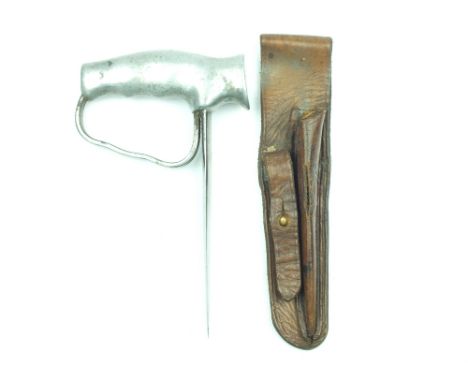 A Robbins of Dudley Push Dagger, 12cm flattened and rounded diamond section blade with two converging short fullers, characte