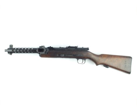 A Deactivated STEYR MP34, 8inch sighted barrel fitted with ramp and ladder rear sights, dated 1942, serial no. 2461 and with 