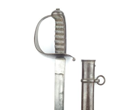 A Special Pattern Rifle Volunteers Sword, 73.5cm slightly curved fullered blade, regulation steel hilt of 1821 Heavy Cavalry 