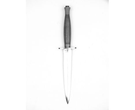 A Third Pattern Fairbairn-Sykes Fighting Knife, 15.5cm flattened diamond section blade etched THE F-S FIGHTING KNIFE and WILK