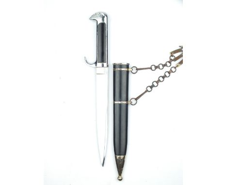 A Second War Period Italian Fascist Dagger with Hanging Straps, 19.5cm blade stamped with a P and 9 at the forte, regulation 