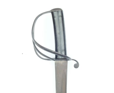 An 1853 Pattern Cavalry Trooper's Sword to the 4th Dragoon Guards, 90cm slightly curved fullered blade, regulation three-bar 