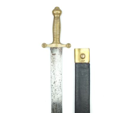 An Imperial Russian Model 1834 Pioneer's Sidearm, 48.5cm saw backed blade with flattened diamond section tip, regulation bras