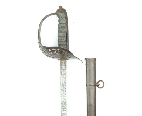 An 1895 Pattern Infantry Officer's Levee Sword to the 1st Volunteer Battalion the North Staffordshire Regiment, 83.5cm blade 