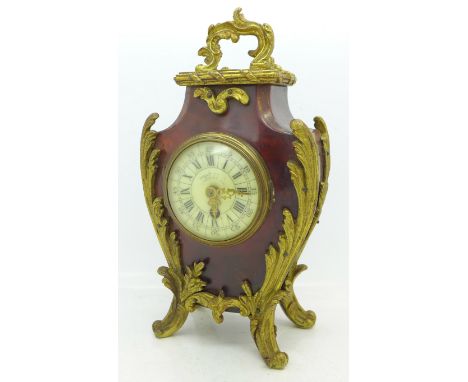 A Howell and James mantel clock, the movement marked 'manufactured in Paris', height 20.5cm