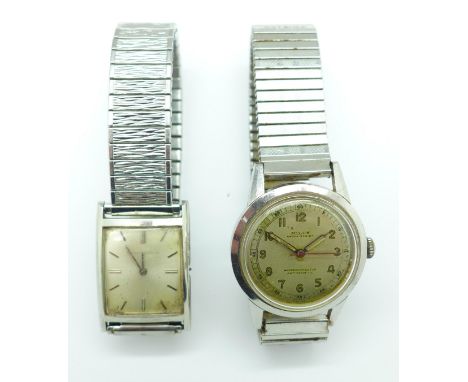 Two wristwatches; Milus and Girard-Perregaux lacking button