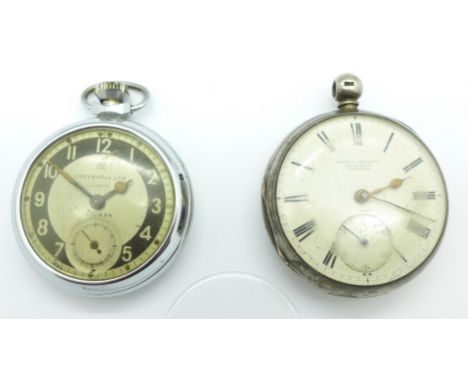 A silver cased fusee pocket watch by Thomas Bennett, lacking bow and an Ingersoll pocket watch