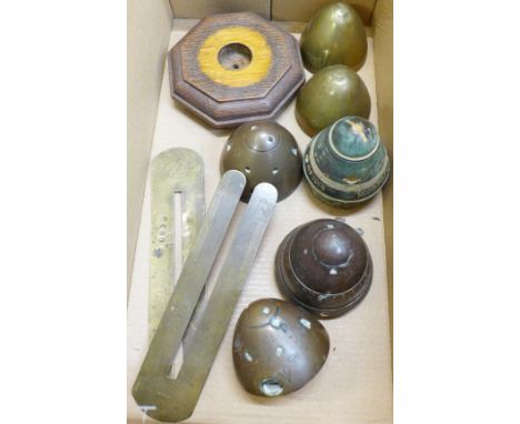 WWI bomb fuses and brass button cleaners
