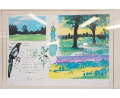 Harold Riley print - The Belfry sketch book 48/59cm including frame