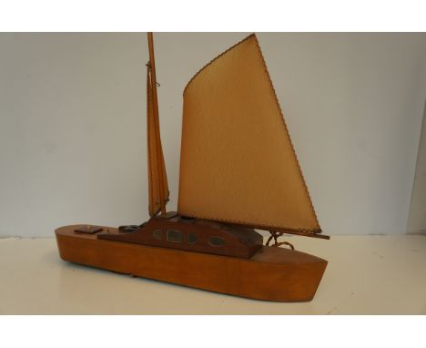 Vintage table lamp in the form of a sail boat 