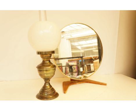 Retro mirror together with a oil lamp 