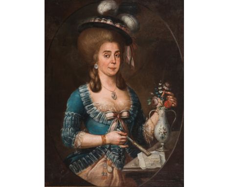 Jose Campeche (San Juan, Puerto Rico, 1751 - 1809)"Possible Portrait of Mrs. Catalina de Urrutia"Oil on canvas. 102 x 77 cm.C