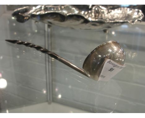 A silver plated toddy ladle