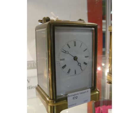 A 19th century brass carriage clock