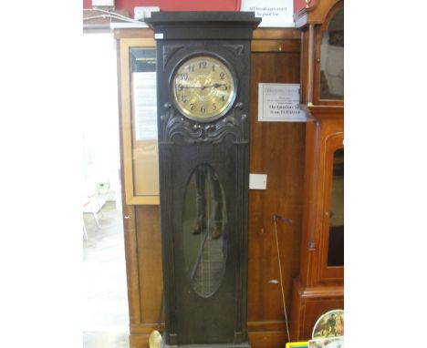 An oak longcase clock, c1920