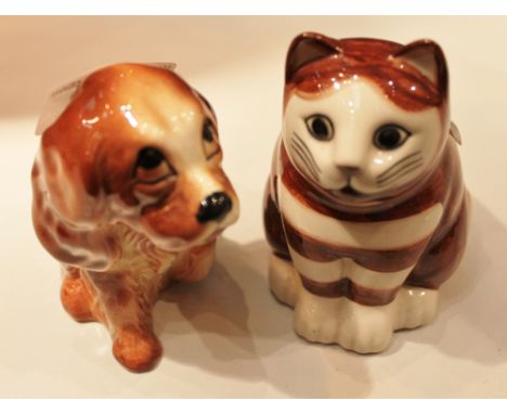 Wetherby ceramic dog and ceramic cat 