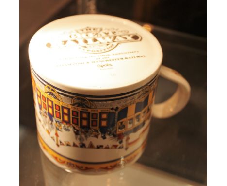 Spode commemorative mug for the Great Railway exposition celebrating 150 years