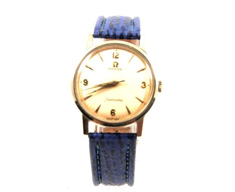 Omega - a gentleman's Seamaster manual wind wristwatch, 28mm circular cream baton dial with Arabic numerals at 12, 3, 6 and 9