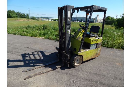 Clark Model TM12 Electric Forklift SN TM24702456840FA, 2,500 lb. cap