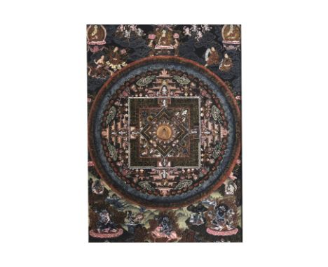 A BUDDHIST MANDALA THANGKA
20th century, on canvas, framed.
W 42.5 x H 60.5cm
Ownership Statement: This item is offered for s