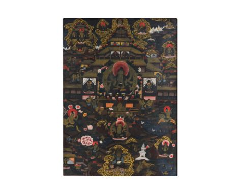 A BUDDHIST THANGKA
20th century, on canvas, framed
W 52.5 x H 72.5 cm
Ownership Statement: This item is offered for sale with