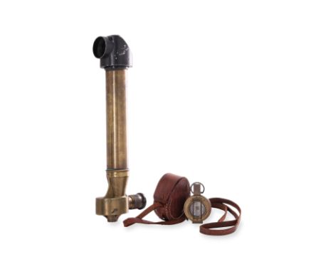 A WWI ROSS OF LONDON TRENCH PERISCOPE AND A COMPASS
The No.14 brass trench periscope, by Ross of London, No.5925; together wi
