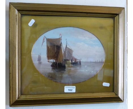 E. K. Redmore oil painting depicting fishing boats, 39cm x 33cm