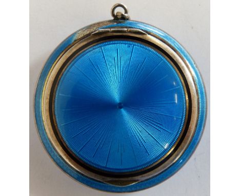 A silver and enamel compact London import 1921