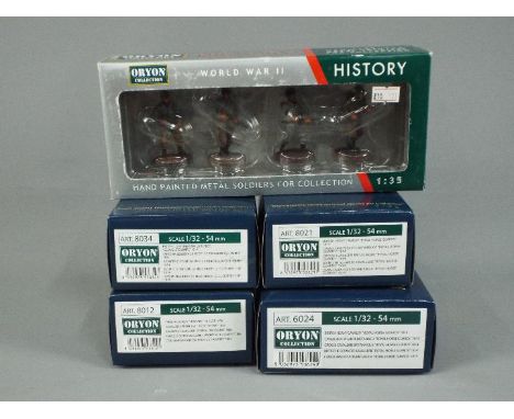 Oryon Collection  - Five boxes of 54mm soldiers by Oryon Collection. Lot includes ART 6024 British Heavy cavalry Royal Horse 