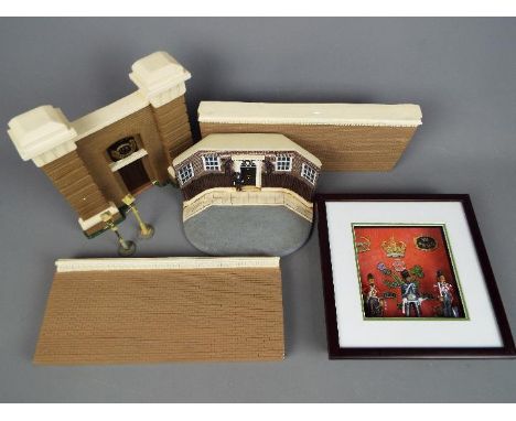 Vanguards, Unconfirmed Makers - An unboxed Vanguards diorama of Downing Streeet with three diorama pieces from Unconfirmed Ma