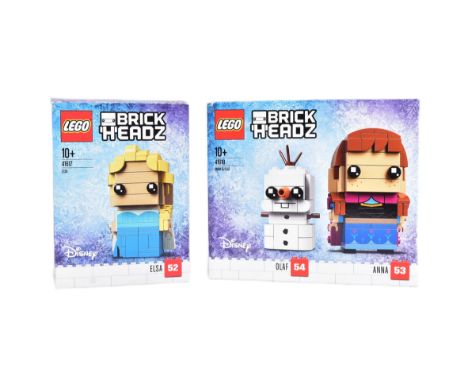 Lego - x2 original Lego Brickheadz set No. 41618 Anna &amp; Olaf and 41617 Elsa. The sets rebagged with instructions and orig