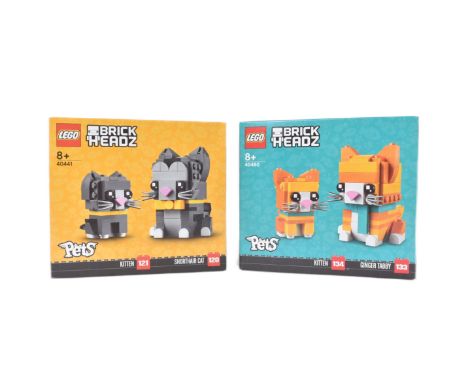 Lego - x2 factory sealed Lego Brickheadz Pets comprising; 40441 Shorthair Cat &amp; Kitten and 40480 Ginger Tabby and Kitten.