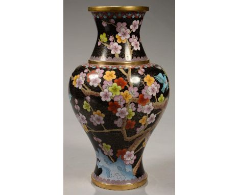 A CHINESE CLOISONNE ENAMEL VASE, 38CM H, 20TH C Good condition