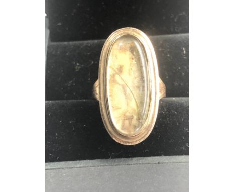 Gold 1793 georgian mourning ring 6.8g crack to crystal 