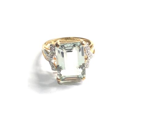 9ct gold diamond &amp; stone set  cocktail ring (3.5g) 