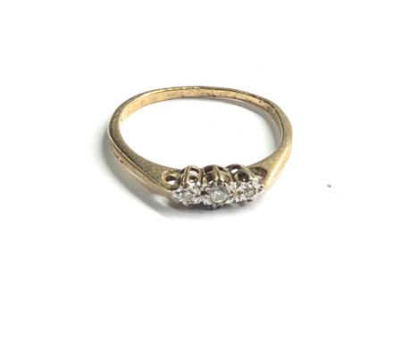 9ct gold diamond ring weight 1.6g 