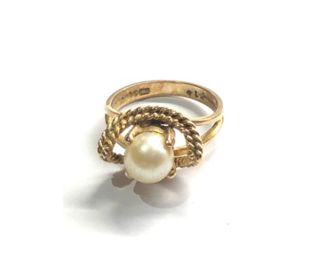 9ct gold vintage pearl ring (3.5g) 