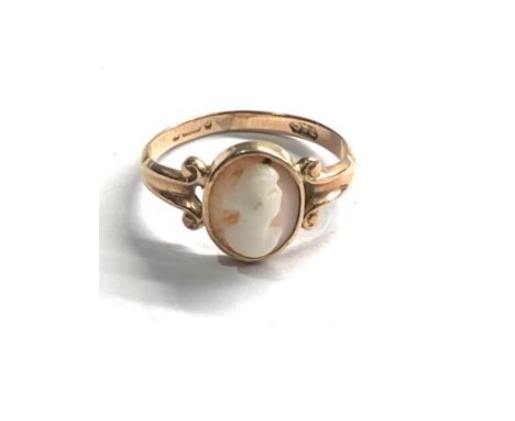 9ct gold vintage cameo dress ring (1.2g) 