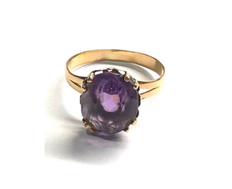 18ct gold vintage amethyst cocktail ring (2.7g) 