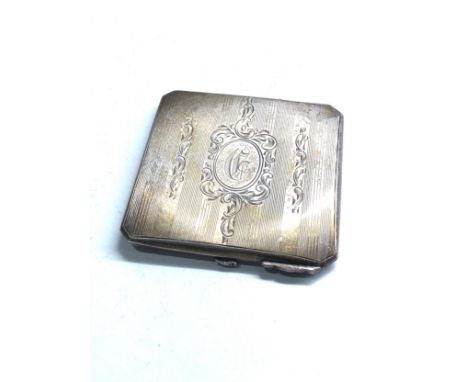 Silver compact measures approx 6.5 cm  dia weight 70g no mirror etc 