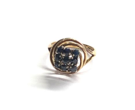 14ct gold vintage sapphire cluster dress ring (4g) 