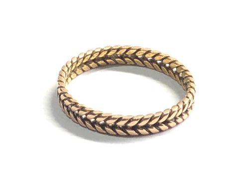 14ct gold vintage braided pattern band ring (1.6g) 