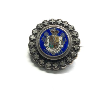 Antique silver &amp; enamel brooch 